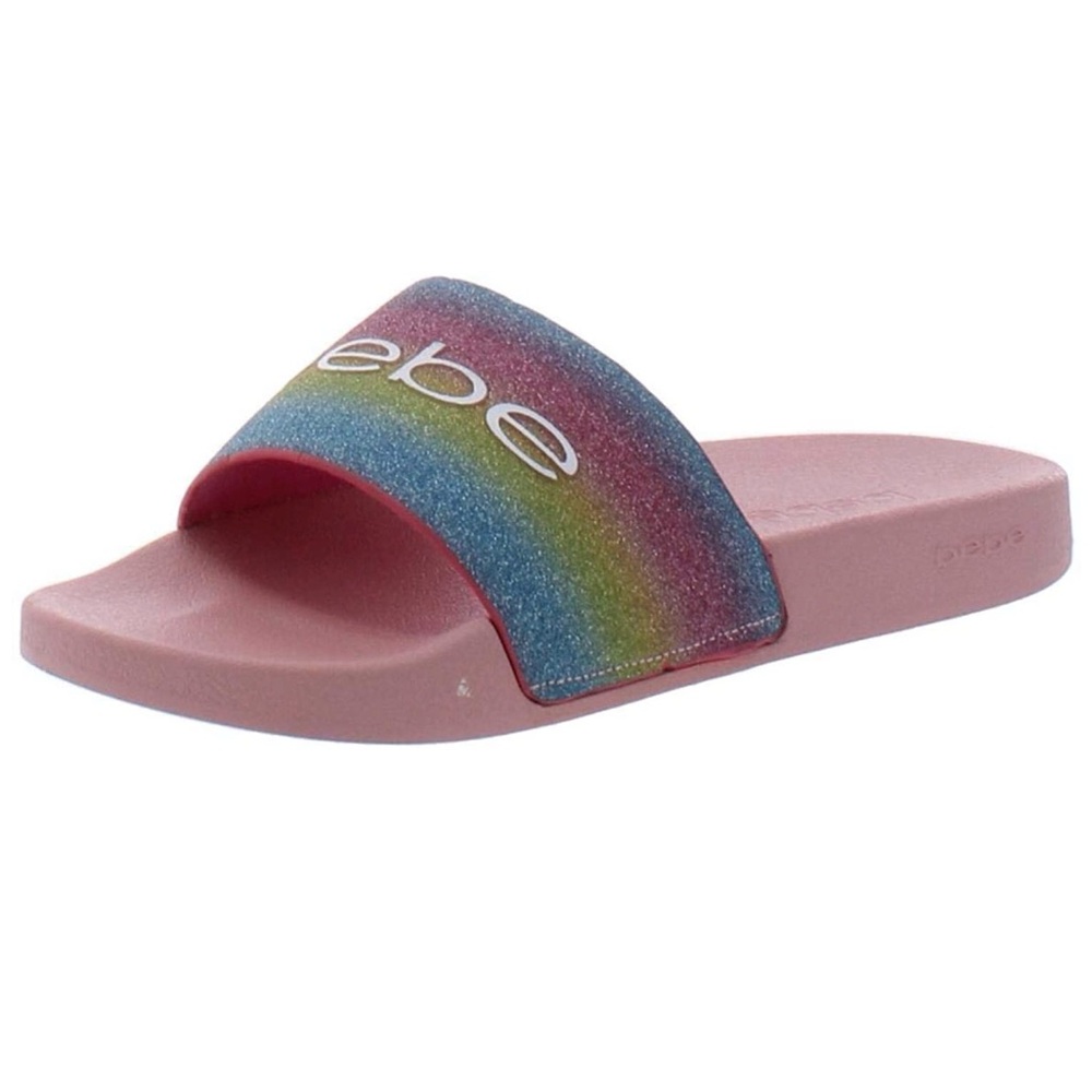 Bebe Multicolor Glitter Slide Sandals